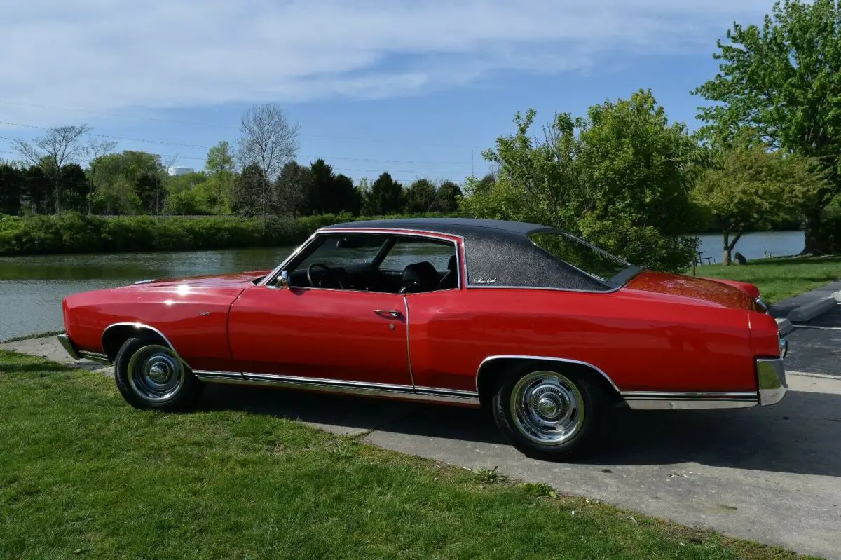 very sharp 1972 monte carlo red bigblock 454 alum heads great condition a/t a/c