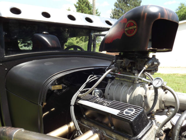 1929 ford model a blown -old school hot rod - rat rod - nice !!!! video