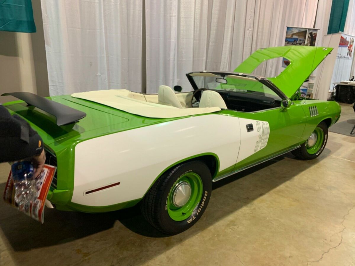 1971 sassy grass green 340 four speed cuda convertible