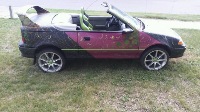 1993 geo metro convertible 62,000 miles fun fun fun art car clown car