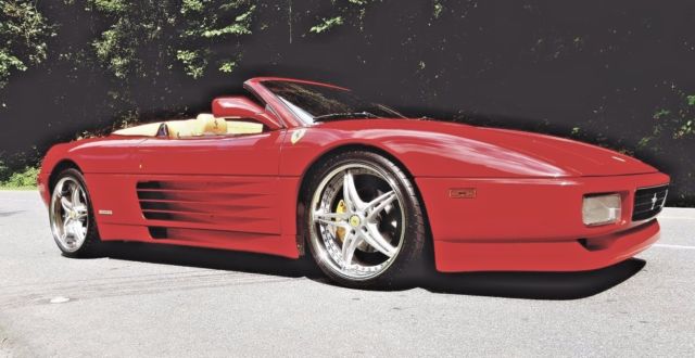 no reserve!! ferrari 348 spider, red/beige, only 35k miles, immaculate, loaded!