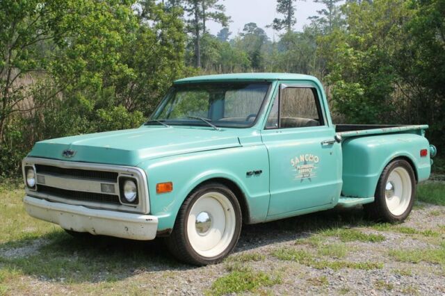 1969 chevrolet c10 0 turquoise 3 speed manual