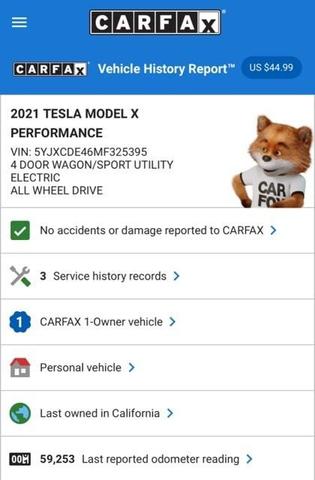 2021 tesla model x performance