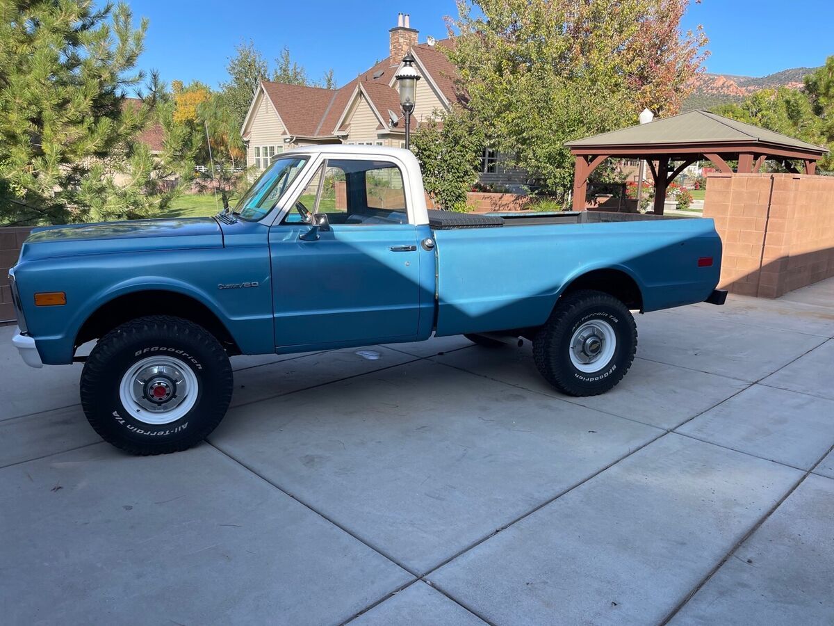 1972 chevrolet k-20 pickup blue 4wd automatic