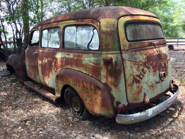 1949 chevy suburban - great patina - clamshell doors - xtra front & rear fenders