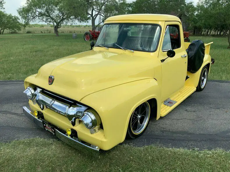 1954 ford f-100 swb street rod, 350/350, a/c 38 miles yellow pickup truck 350 3
