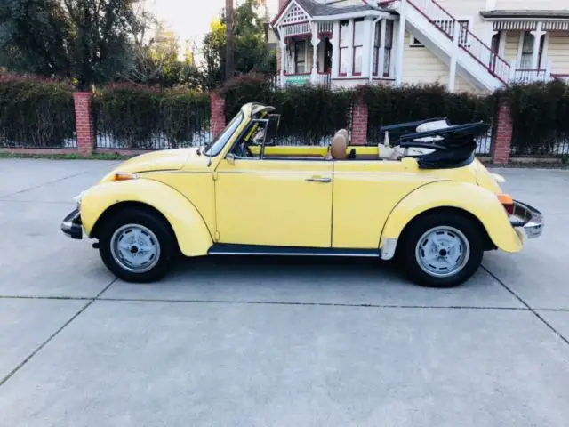 1979 volkswagen convertible, rust free california car, lemon yellow