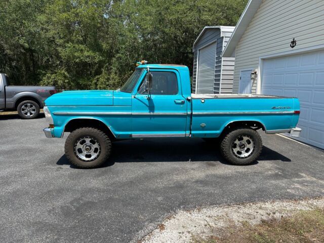 1971 ford f100 pickup blue 4wd manual sport custom