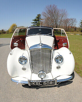 1951 white and maroon classic bentley