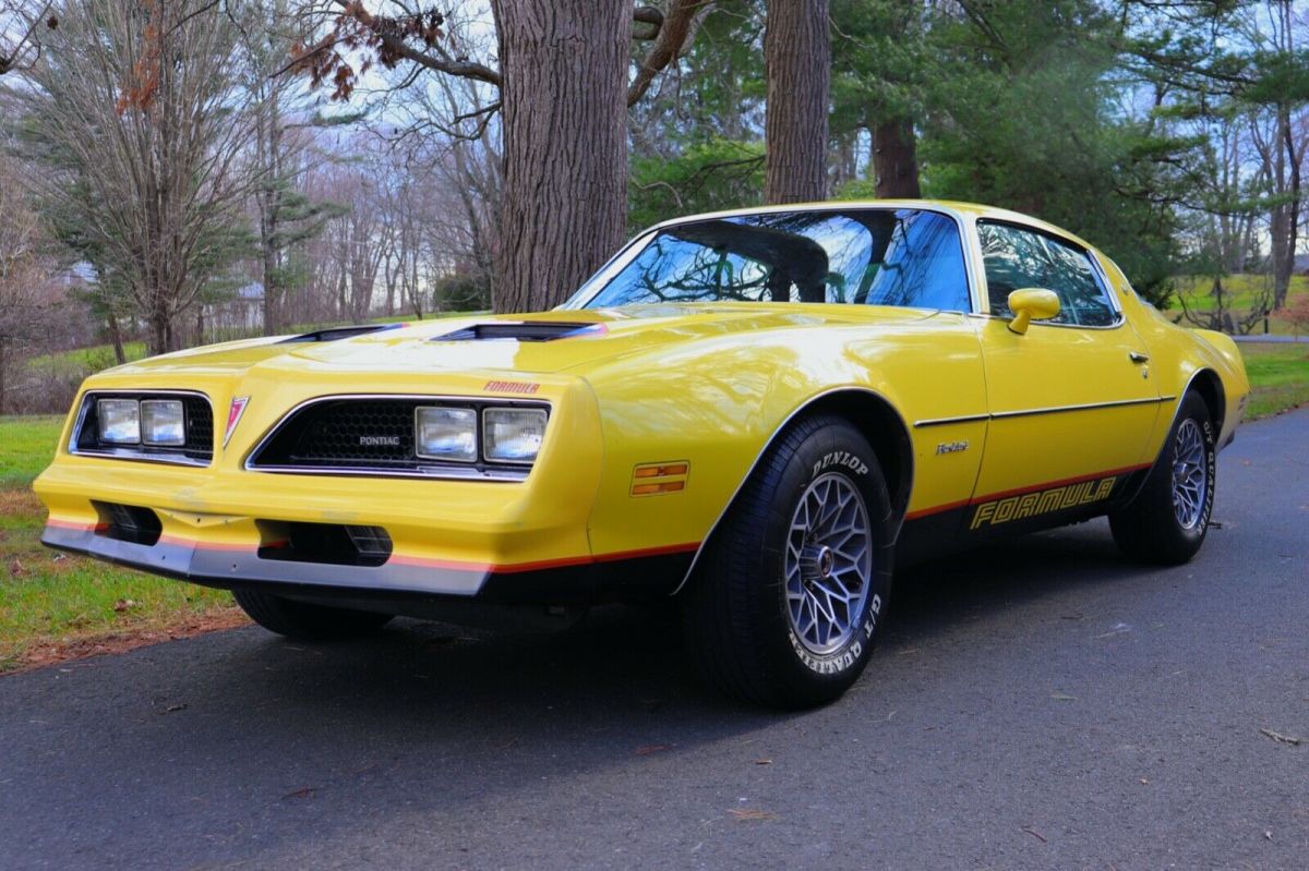 1977 pontiac firebird formula golden rod yellow- w50 package- low miles- orignal