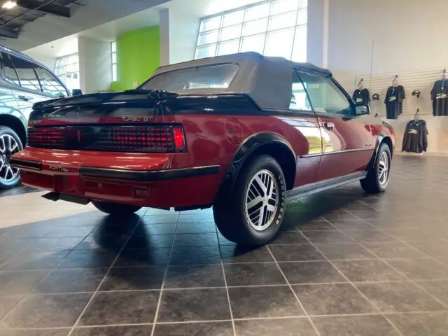 1987 pontiac sunbird convertible red fwd automatic gt