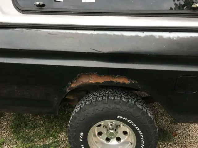 1979 ford f-150 4x4 camper shell, auto, a/c, vintage black & gray with patina
