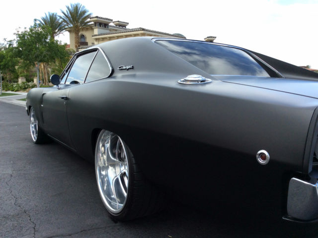 stunning 1968 dodge charger r/t 440 restored matte black 20" wheels fast&furious