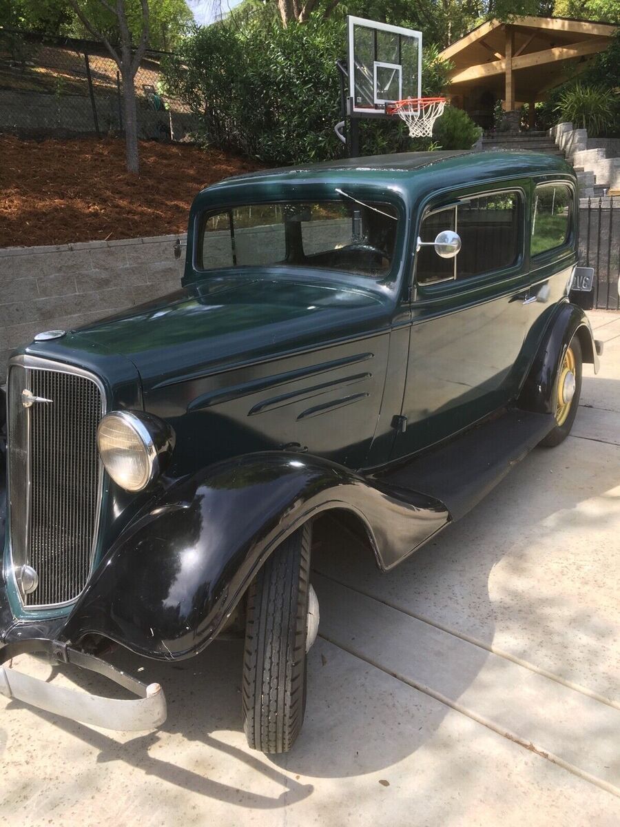 1935 chevrolet standard sedan green rwd manual 5 window 2 door sedan