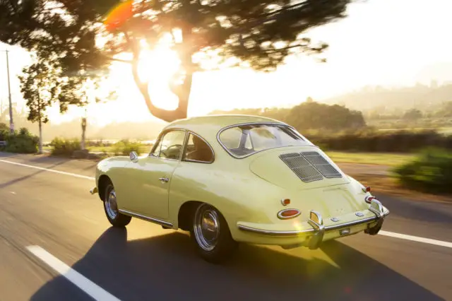 1964 356c coupe champagne yellow red interior porsche