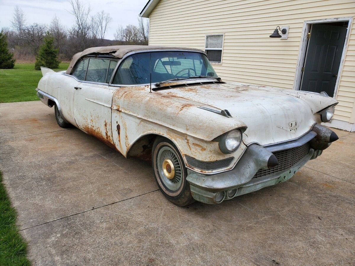 1957 cadillac eldorado convertible convertible white rwd automatic biarritz