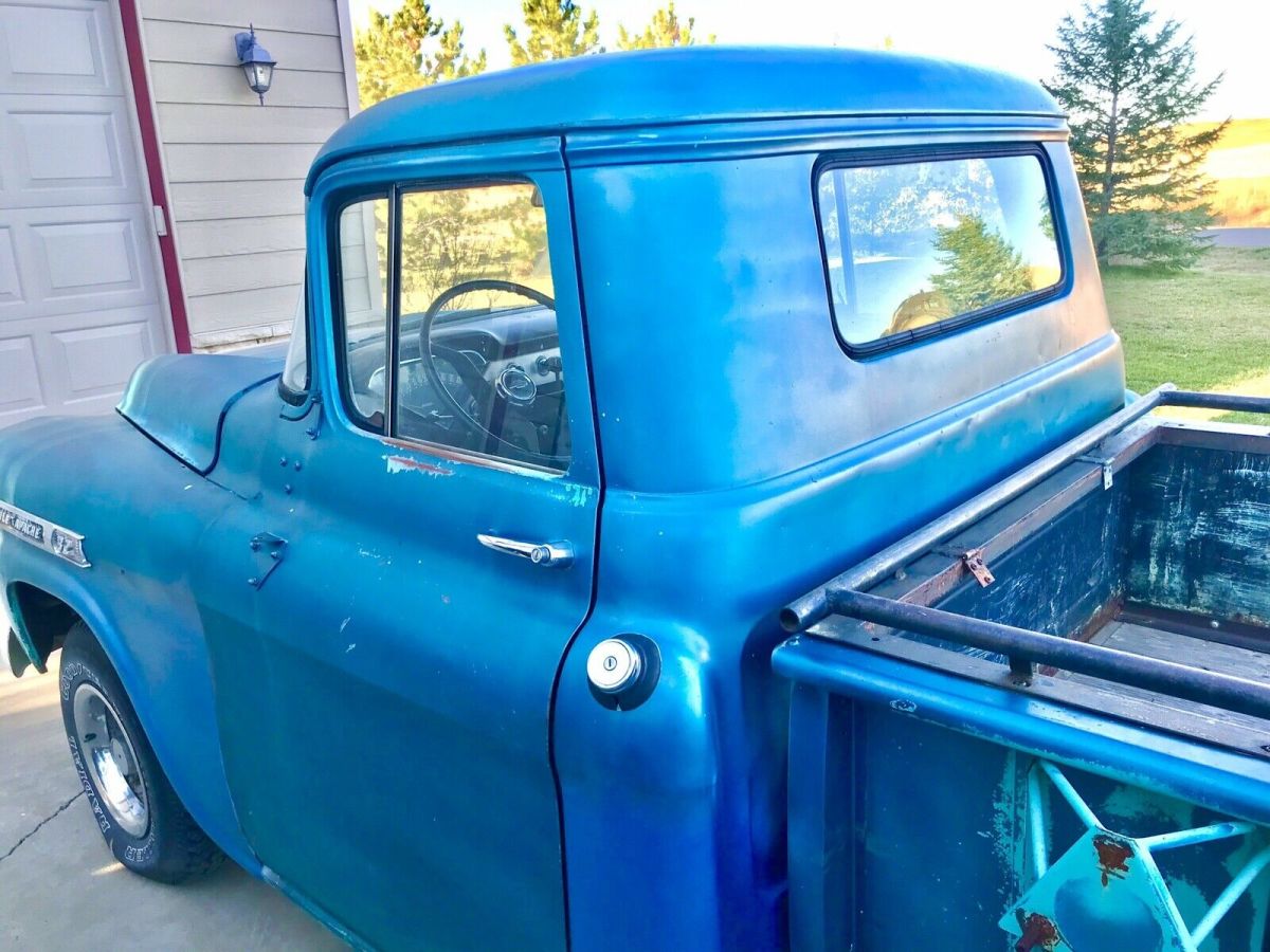 1959 chevrolet apache pickup blue rwd manual step side
