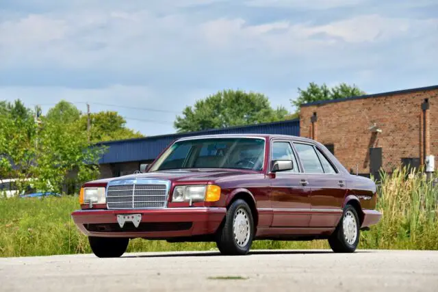 1991 mercedes-benz 560 series 560sel - pajett red / beige leather - serviced