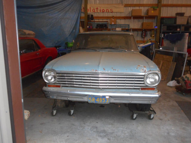1963 chevy ii nova 4 door, 6 cylinder, 3 speed on the column