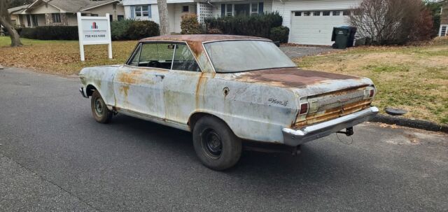 1965 chevrolet chevy ii coupe grey rwd automatic hard top
