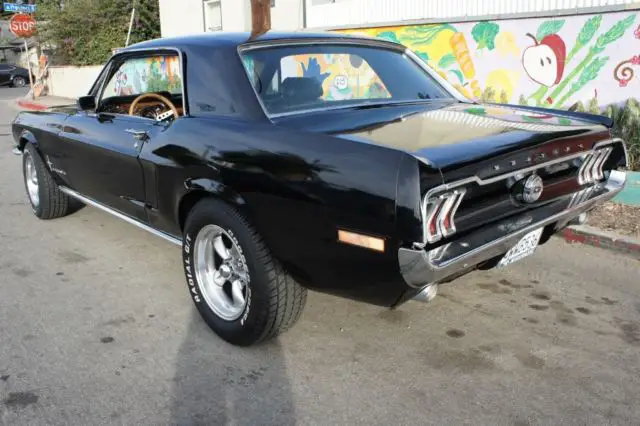 1968 ford mustang black on black, brand new wheels, wood interior