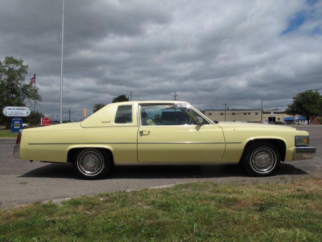 1977 cadillac coupe deville - one family owned - naples yellow - landau top