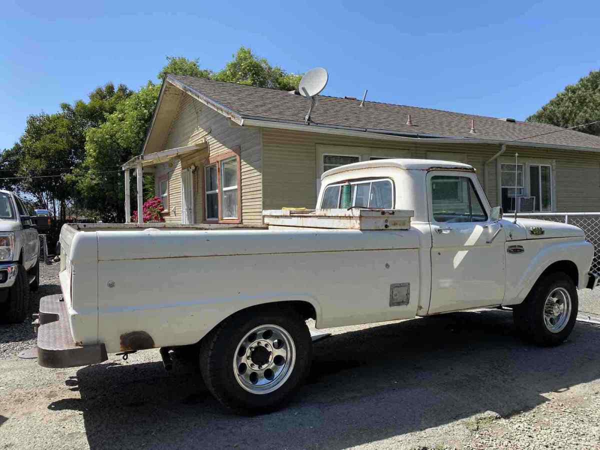 1966 ford f250 pickup white rwd manual custom cab