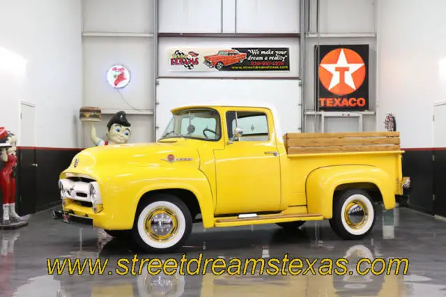 1956 ford f-100 57572 miles yellow v8 3 speed manual