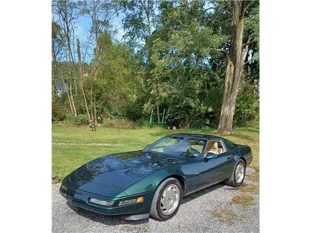 1993 corvette 6 speed polo green targa top c4