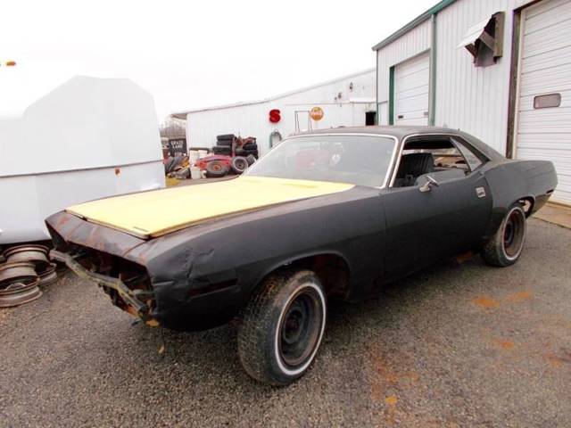 1970 plymouth barracuda factory black, came manual, fender tag, low reserve
