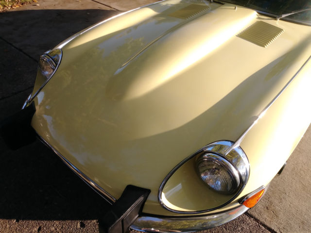 1974 jaguar xke e-type series3 v-12 primrose yellow ots roadster a/c auto trans