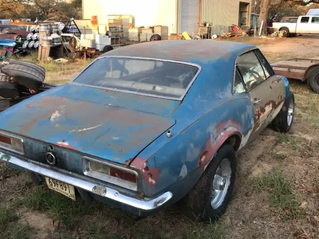 1967 chevrolet camaro standard coupe project car marina blue