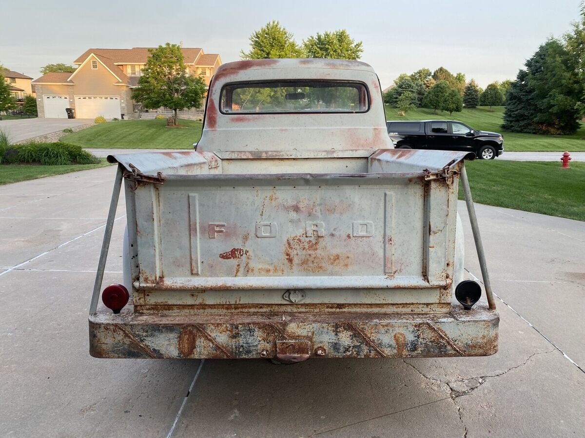 1954 ford f100 blue custom cab