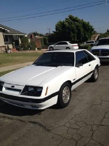 1985 ford mustang gt 5.0 -white - 5-speed- 112,000- 2nd owner in rancho cucamonga, ca