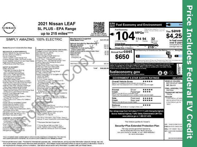 2021 nissan leaf sl plus 62 kwh