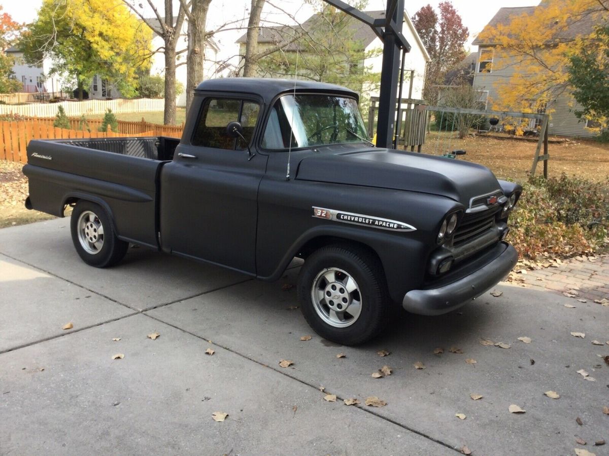 1959 chevrolet pickup pickup black rwd manual apache