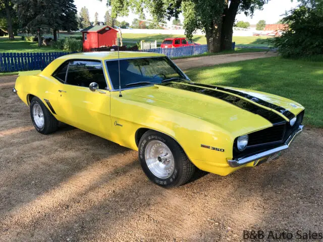 1969 chevrolet camaro 48000 miles yellow coupe 8 cyl, automatic