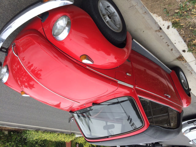 red 1975 volkswagen super beetle convertible - low mileage