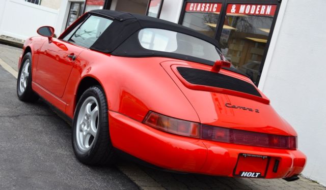 1994 porsche 911 carrera 2 convertible 2-door 3.6l, guards red w/ black leather!