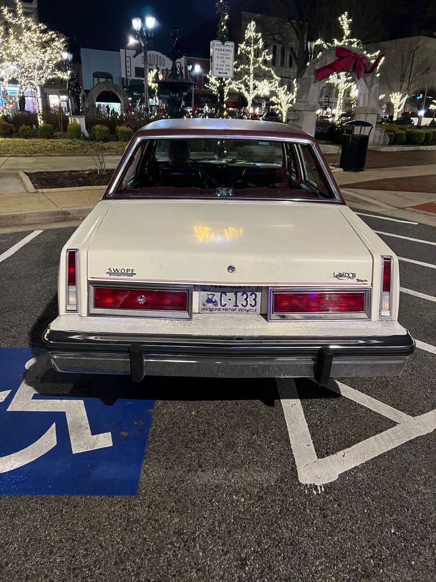 1980 chrysler lebaron sedan white rwd automatic standard