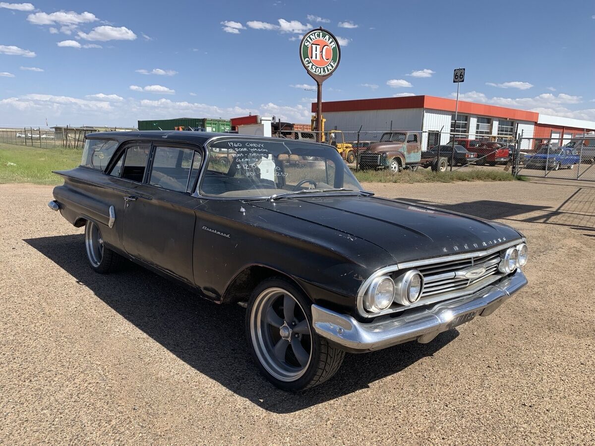 1960 chevrolet brookwood wagon black 2 door