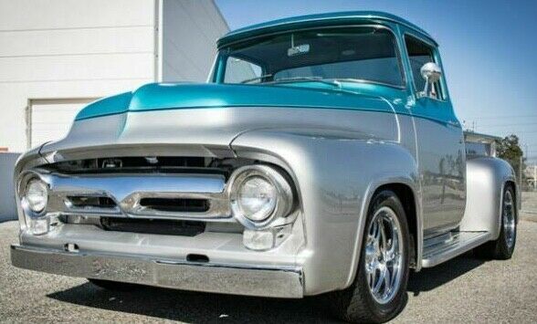 1956 ford f100 "big window" pup. $130kinvest 502 big blkk~at. restored frame off