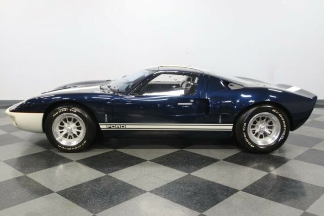 classic vintage replica race car blue black white holman moody holley