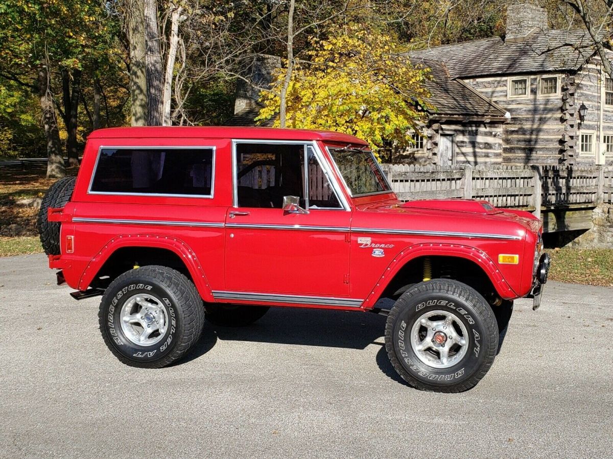 1977 ford bronco suv red 4wd automatic sport