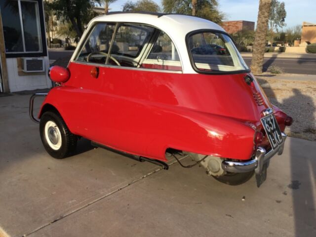 1962 bmw isetta 300 red and white rare 3 wheel older restoration nice driver