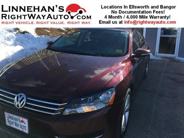 2012 volkswagen passat se pzev se pzev 4dr sedan 5m for sale in ellsworth, maine