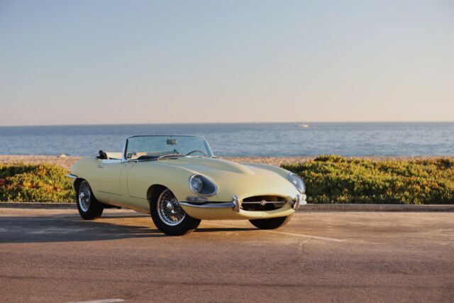 1963 yellow jaguar xke with spoke wheels. series 1 without matching numbers