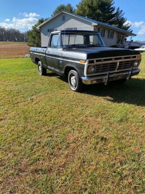 1976 ford f100 shortbed shop truck pickup black rwd automatic xlt