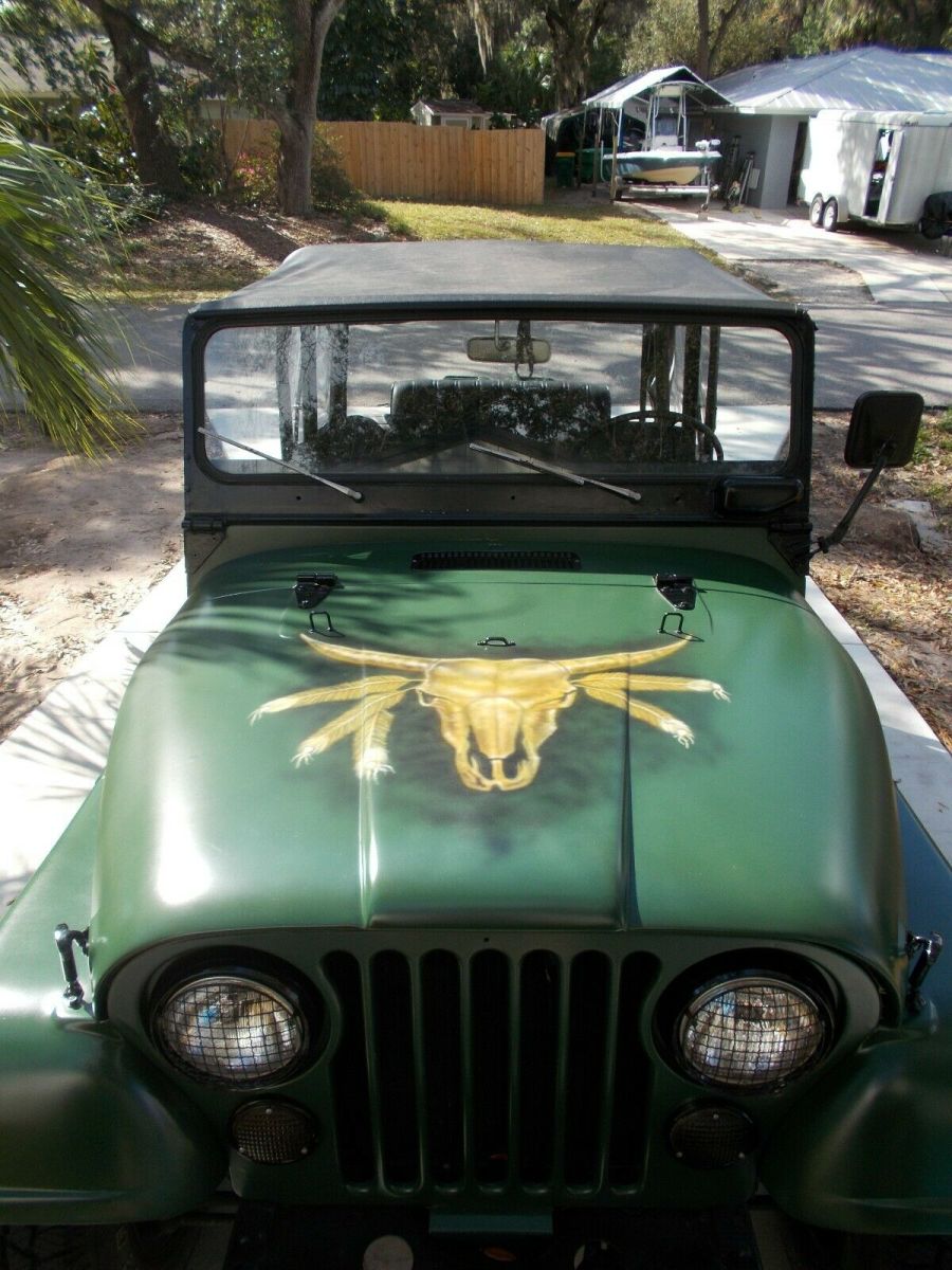 1972 jeep cj5 special order 304 v-8 army green custom airbrushing