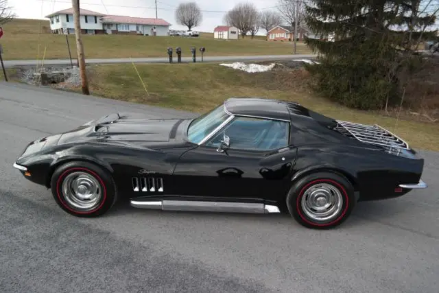1969 chevrolet corvette frameoff*black/blue*#smatch427/390*pw*sidepipes* manual